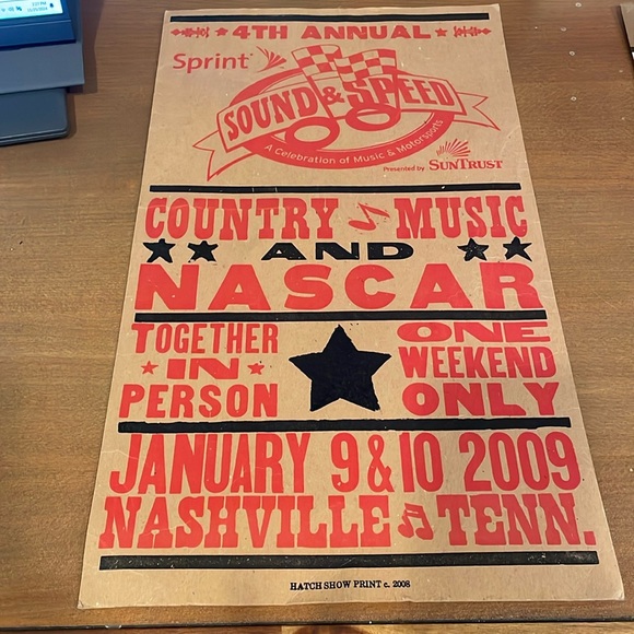 2009 Country Music and NASCAR Hatch Show Print - Picture 1 of 1